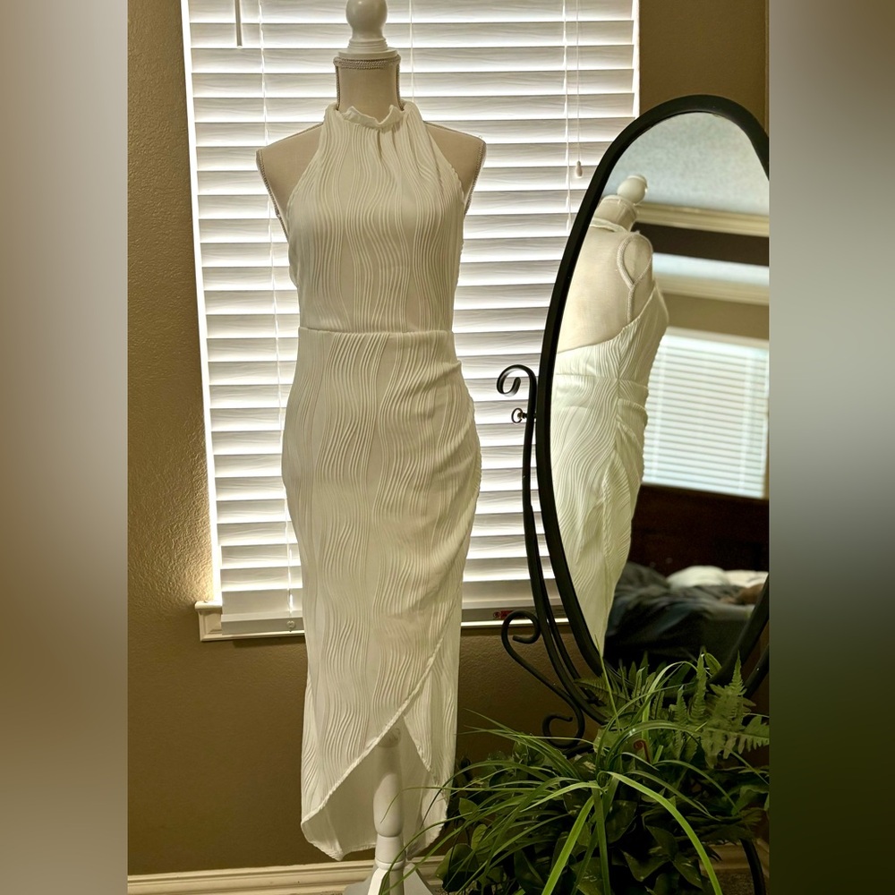 White backless dress
